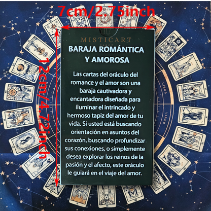 Tarot Oráculo Romántica y Amorosa Español + Guia dijital + Pulsera 7 nudos + Mantel tarot 50x50cm.