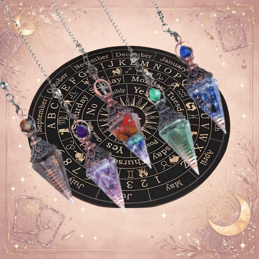 Kit Completo de Radiestesia: Tabla + Péndulo + Guías + Pulsera 7 Nudos